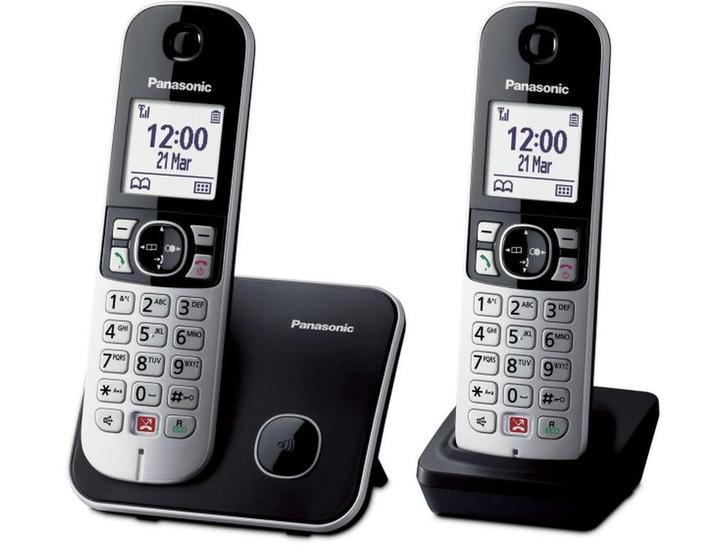 Panasonic KX-TG6852NLB - Dect telefoon - 2 handsets -, Telecommunicatie, Vaste telefoons | Handsets en Draadloos, Zo goed als nieuw