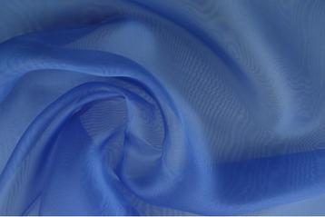 15 meter organza stof - blauw, Verzenden