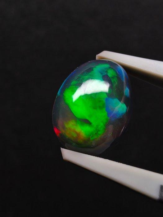 2.82ct Zwarte Opaal Cabochon - Hoogte: 12.3 mm - Breedte:, Verzamelen, Mineralen en Fossielen