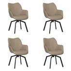 Set van 4 Leren draaibare eetkamerstoelen Magic - Toledo, Ophalen of Verzenden