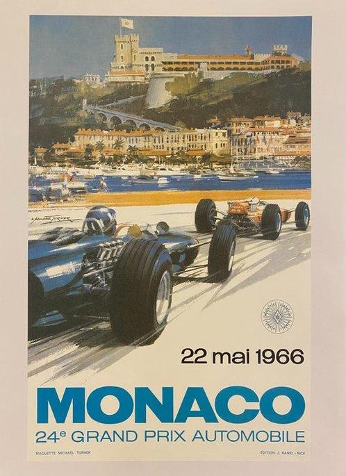 Michael Turner - MONACO 24° Gran Prix Automobile -  (linen, Antiek en Kunst, Kunst | Tekeningen en Fotografie