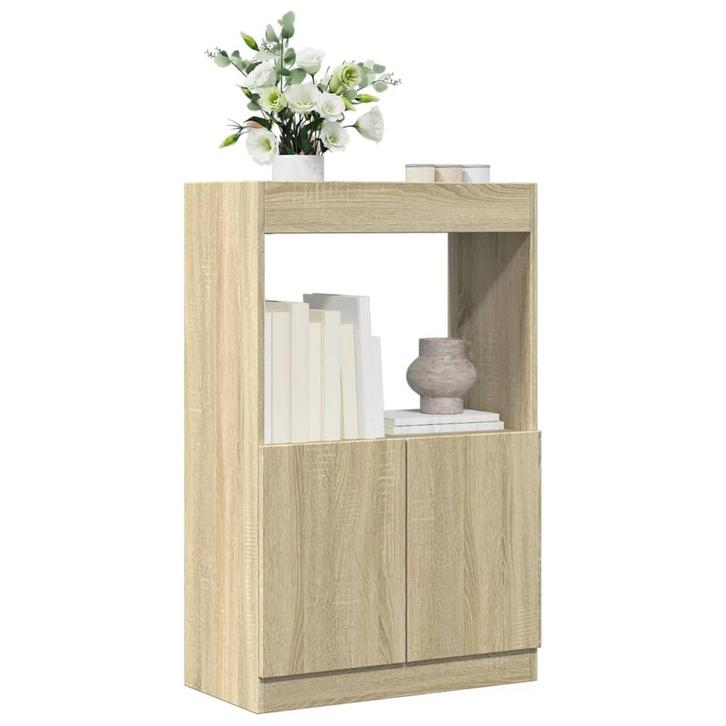 vidaXL Hoge kast 63x33x100 cm bewerkt hout sonoma, Huis en Inrichting, Kasten | Boekenkasten, Nieuw, Verzenden