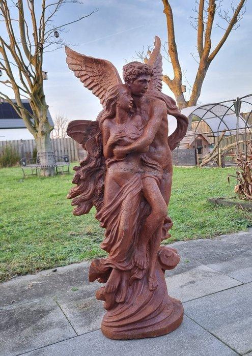 Statue, XL Cupid & Psyche - 116 cm - Fer, Antiek en Kunst, Curiosa en Brocante