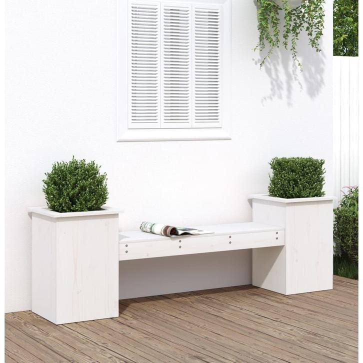 vidaXL Bankje met plantenbakken 184,5x39,5x56,5 cm, Tuin en Terras, Tuinsets en Loungesets, Nieuw, Verzenden