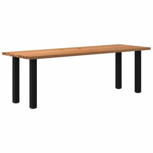 vidaXL Eettafel rechthoekig 240x80x74 cm massief eikenhout, Huis en Inrichting, Tafels | Eettafels, Nieuw, Verzenden