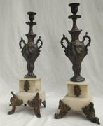 Kaarsenhouder (2) - Legering, Marmer, Antiek en Kunst