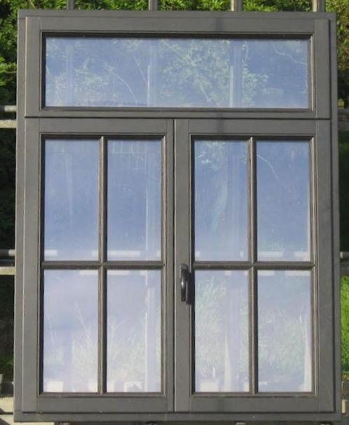 afrormosia houten raam , chassis , venster 125 x 160 zwart, Doe-het-zelf en Bouw, Raamkozijnen en Schuifdeuren, Inclusief glas