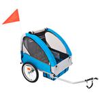 vidaXL Fietstrailer 30 kg grijs en blauw, Fietsen en Brommers, Verzenden, Nieuw