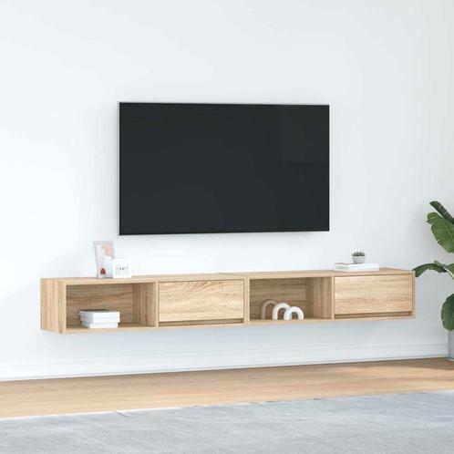 vidaXL Tv-meubelen 2 st 100x31x25,5cm bewerkt hout sonoma, Huis en Inrichting, Kasten |Televisiemeubels, Nieuw, Verzenden