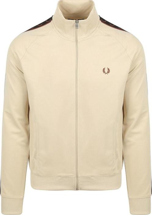 Fred Perry Jack Contrast Tape Ecru maat Maat 52/54 (L) Heren, Kleding | Heren, Truien en Vesten, Wit, Nieuw, Maat 52/54 (L), Verzenden