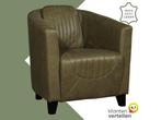 Leren fauteuil Press Special - Vintage Olive (olijf/groen), Huis en Inrichting, Nieuw, Ophalen of Verzenden, Eigentijds, Klassiek, Retro, Romantisch, Vintage