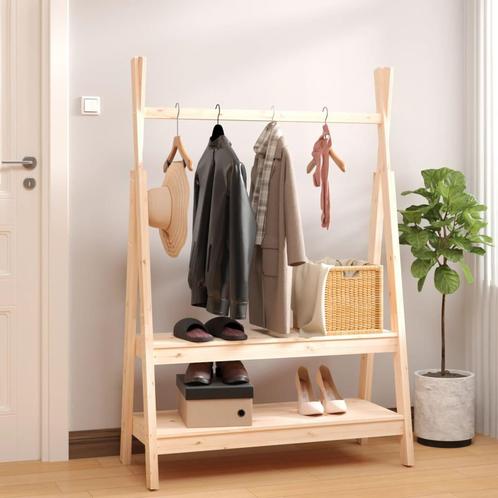 vidaXL Kledingrek 100x45,5x150 cm massief grenenhout, Huis en Inrichting, Woonaccessoires | Kapstokken, Nieuw, Verzenden
