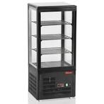 Koelvitrine | 80L | Zwart | +4°C/+12°C | 4 Schappen |, Verzenden, Nieuw in verpakking