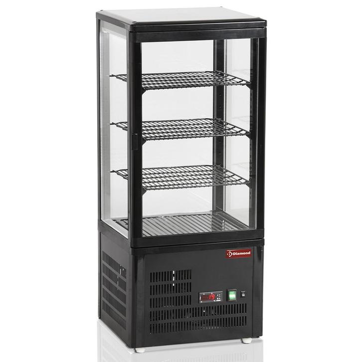 Koelvitrine | 80L | Zwart | +4°C/+12°C | 4 Schappen |, Zakelijke goederen, Horeca | Keukenapparatuur, Nieuw in verpakking, Verzenden