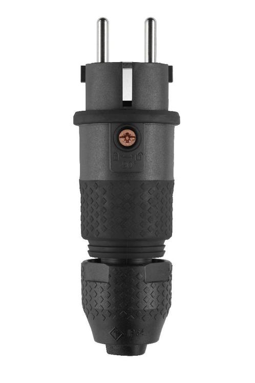 ABL Professionele IP54 Schuko Stekker Zwart 16A - 100000068, Doe-het-zelf en Bouw, Elektriciteit en Kabels, Verzenden