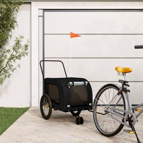 vidaXL Hondenfietstrailer oxford stof en ijzer zwart, Dieren en Toebehoren, Overige Dieren-accessoires, Nieuw, Verzenden