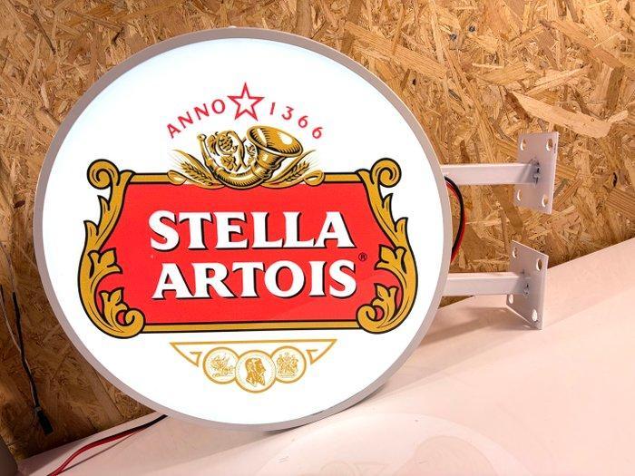 Stella Artois - Lichtbord - Dubbelzijdig op een winkelhaak -, Antiek en Kunst, Antiek | Wandborden en Tegels