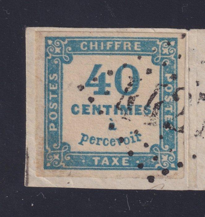 Frankrijk 1871 - Timbre taxe, N° 7, (40c blauw), gefrankeerd, Postzegels en Munten, Postzegels | Europa | Frankrijk