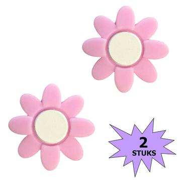 Fako Bijoux® - Tennisdemper - Bloem - Roze - 2 Stuks beschikbaar voor biedingen