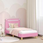 vidaXL Kinderen bedframe met hoofdboard Roze 80 x 160 cm, Huis en Inrichting, Slaapkamer | Bedden, Verzenden, Nieuw