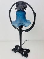 Lamp - Art nouveau/Jugendstil stijl tafellamp blauw kap -