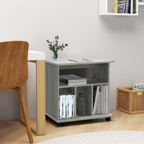 vidaXL Rolkast 60x45x60 cm bewerkt hout grijs sonoma eiken, Huis en Inrichting, Kasten | Overige, Nieuw, Verzenden