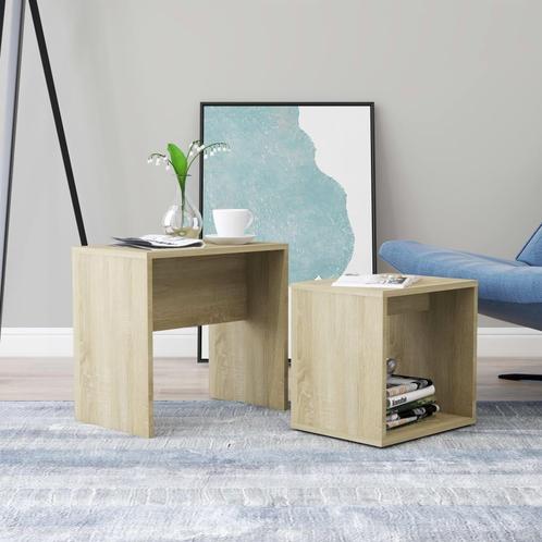vidaXL Salontafelset 48x30x45 cm bewerkt hout sonoma, Huis en Inrichting, Tafels | Salontafels, Nieuw, Verzenden