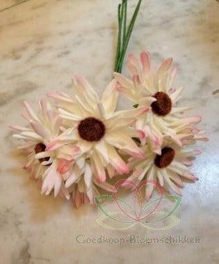 Aster Gerbera Crèmepink Foambloem Doos 30 stuks, Maison & Meubles, Accessoires pour la Maison | Plantes & Fleurs artificielles