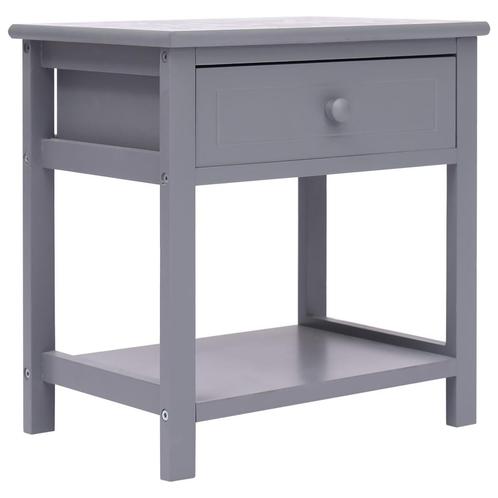 vidaXL Nachtkastje 40x29x42 cm paulowniahout grijs, Huis en Inrichting, Slaapkamer | Nachtkastjes, Nieuw, Verzenden