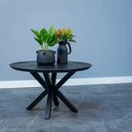 Salontafel Mangohout Tess Rond 70 Zwart, Verzenden, Rond, Nieuw, Industriële meubels