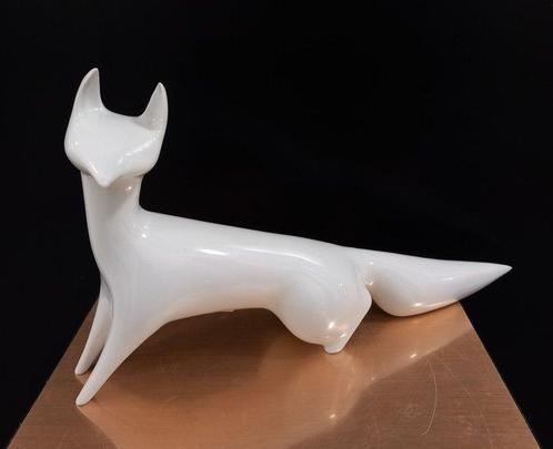 Royal Dux - Figurine - White Fox, 30 cm - Porcelaine, Antiek en Kunst, Antiek | Glaswerk en Kristal