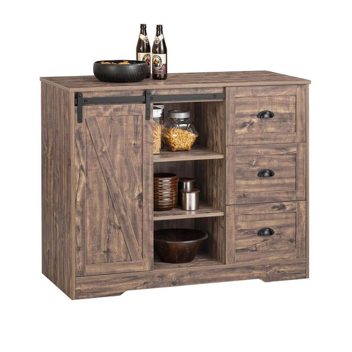 2dekans | SoBuy Keukenkast - KNL08-N - MDF & BP-platen -, Huis en Inrichting, Woonaccessoires | Wijnrekken, Ophalen of Verzenden