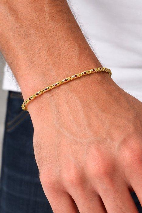 Zonder minimumprijs - Armband Verguld Robijn - Diamant - 18k, Handtassen en Accessoires, Armbanden