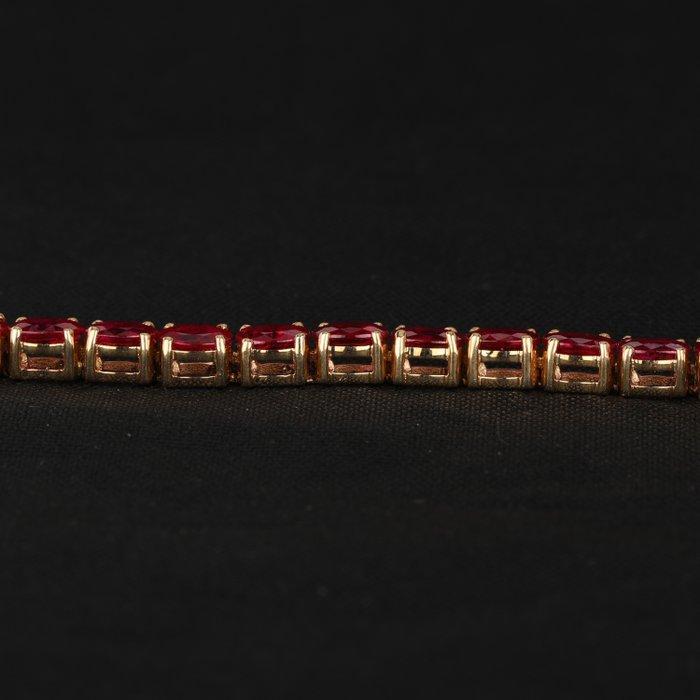 Armband - 14 karaat Geel goud - 9.68ct. tw. Robijn, Handtassen en Accessoires, Armbanden