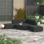 vidaXL 6-delige Loungeset met kussens poly rattan zwart, Tuin en Terras, Verzenden, Nieuw, Loungeset