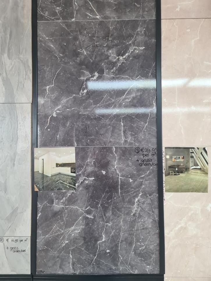MARMER GRIJS HOOGGLANS LAMINAAT / LIMITED EDITION ! NIEUW, Doe-het-zelf en Bouw, Vloerdelen en Plavuizen, Ophalen of Verzenden