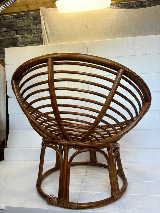 Chaise - Rotin - Chaise de salon vintage en rotin ronde, Antiek en Kunst, Curiosa en Brocante