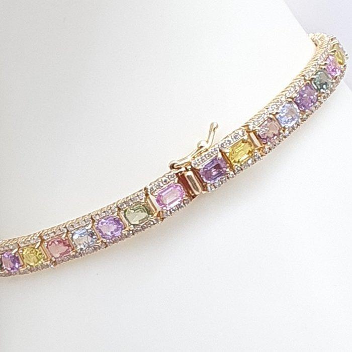 Bracelet - 18 carats Or jaune - 11.20ct. tw. Saphir -, Handtassen en Accessoires, Antieke sieraden