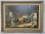 École européenne (XX) - Im Pferdestall, Antiquités & Art, Art | Peinture | Classique