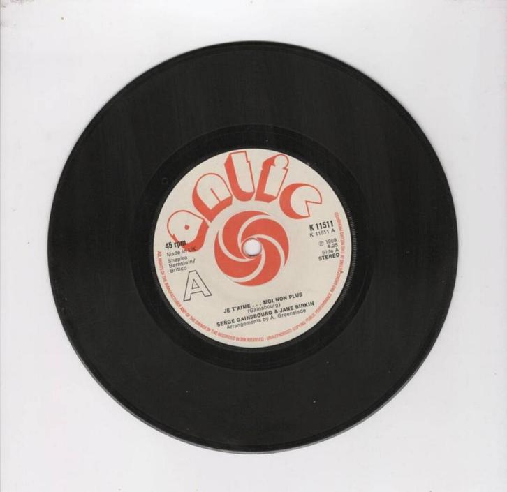 Serge Gainsbourg, Jane Birkin – Je Taime ... Moi Non Plus /, CD & DVD, Vinyles Singles, Enlèvement ou Envoi