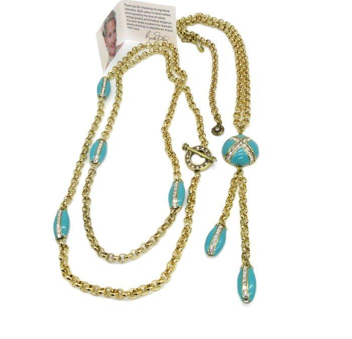 Heidi Daus - Cristaux Swarovski, émail turquoise - ensemble, Antiek en Kunst, Curiosa en Brocante