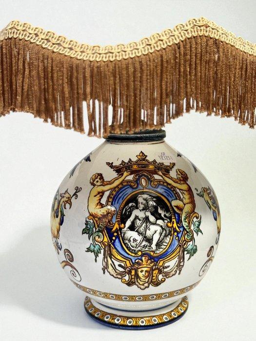 Tafellamp - Porselein, Messing, stof - Lampe Gien Porcelaine, Antiek en Kunst, Curiosa en Brocante