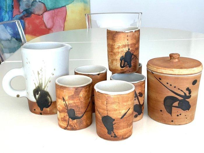 Poterie de la Colombe - Service de boisson pour 6 - Grès,, Antiek en Kunst, Antiek | Glaswerk en Kristal