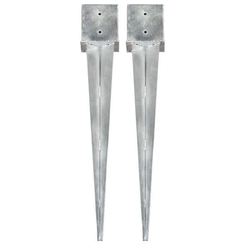 vidaXL Grondpinnen 2 st 14x14x91 cm gegalvaniseerd staal, Caravans en Kamperen, Kampeeraccessoires, Nieuw, Verzenden