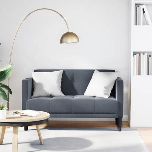 vidaXL Loveseat bank donkergrijs 111 cm fluweel, Huis en Inrichting, Zetels | Zetels, Nieuw, Verzenden
