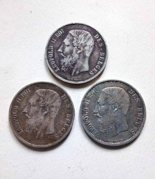 België. Leopold II. 5 Francs 1873/1875  (Zonder, Postzegels en Munten, Munten | Nederland