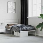 vidaXL Bedframe met hoofdbord metaal wit 90x200 cm, Huis en Inrichting, Slaapkamer | Bedden, Verzenden, Nieuw