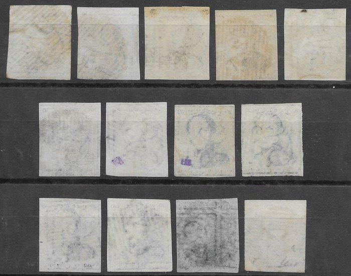 België 1849/1861 - 11 Epauletten + 2 medaillions - 7 nummer, Postzegels en Munten, Postzegels | Europa | België