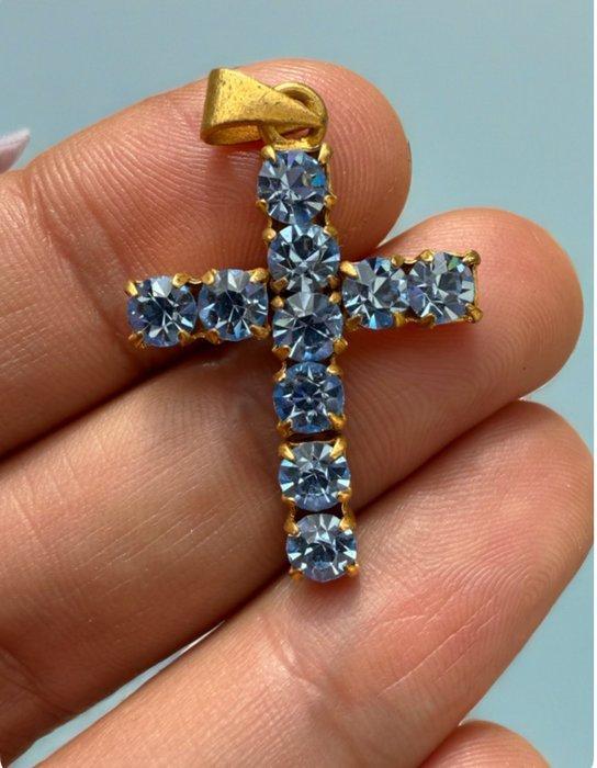 Schaduwrelikwie: Gotische Kruis in gebruind metaal en, Antiquités & Art, Curiosités & Brocante