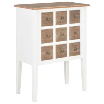 vidaXL Dressoir 54x30x80 cm massief hout wit, Huis en Inrichting, Kasten | Dressoirs, Verzenden, Nieuw